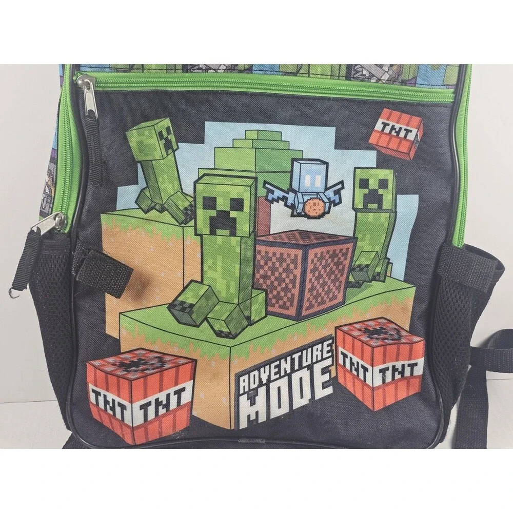 Minecraft Creeper TnT Adventure Mode 16-Inch Kids Backpack Back To School Bag
